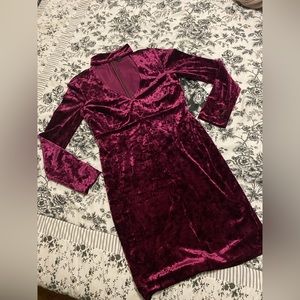 Bardot Velvet Choker Sheath Dress in Burgundy. Long sleeves. New without tags.